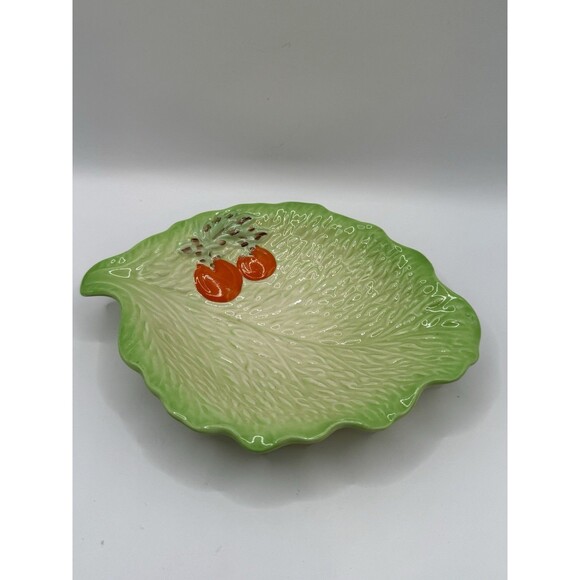 Vintage 1930s Beswick Ware Green Cabbage & Tomato Serving Plates Set Of 2 (214) - Picture 5 of 10